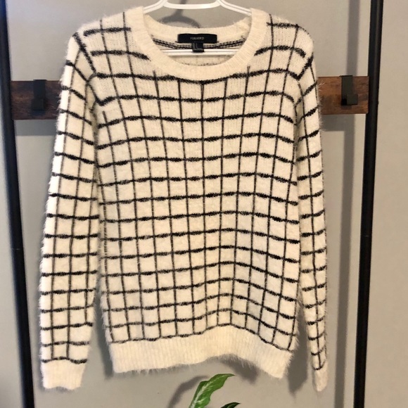 FOREVER 21 Fuzzy & Warm Black & White Sweater_SM - Picture 3 of 11